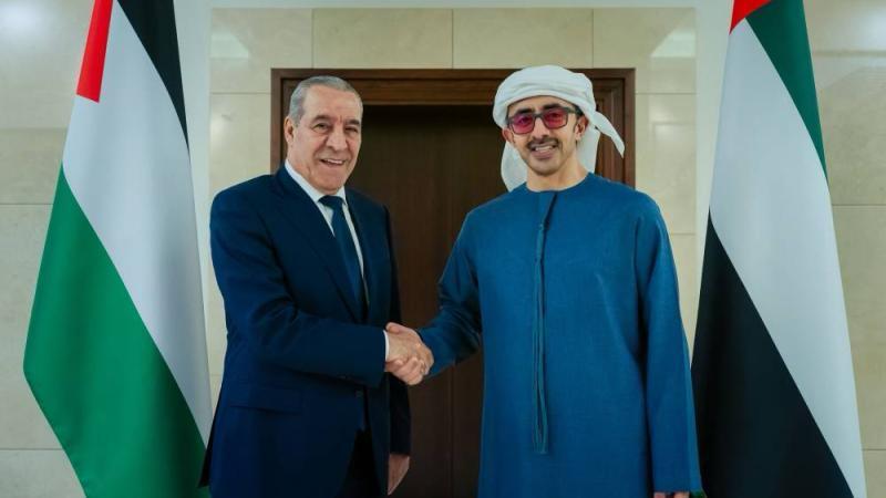 الشيخ يبحث ووزير خارجية الإمارات تطورات الأوضاع في فلسطين والمنطقة