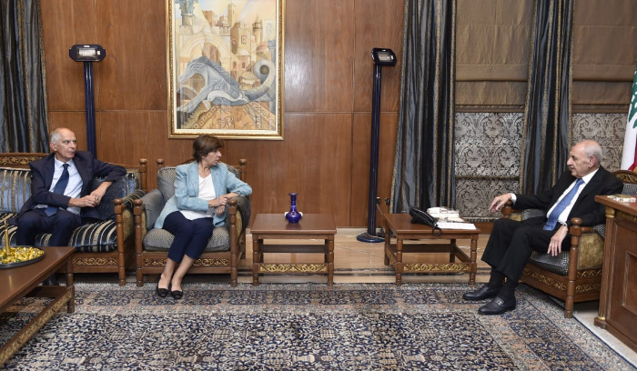 الرئيس بري عرض مع وزيرة خارجية فرنسا الاوضاع في لبنان والمنطقة