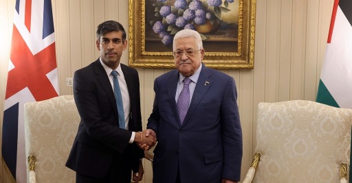 الرئيس عباس يلتقي مع رئيس الوزراء البريطاني ريشي سوناك في القاهرة