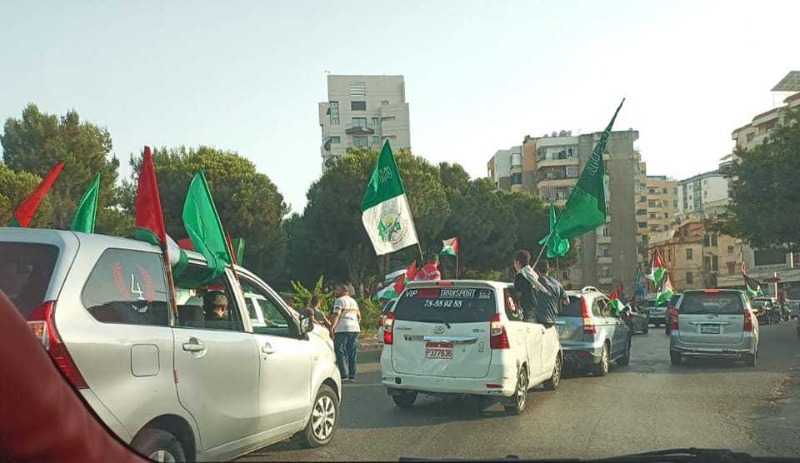 مسيرات سيارة تجوب شوارع صيدا دعما لفلسطين
