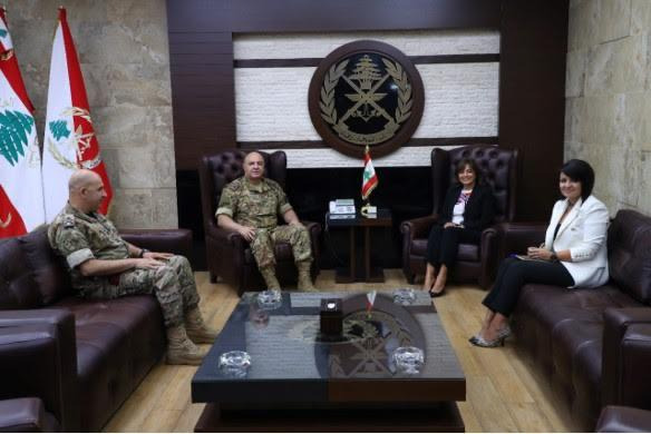 كلودين عون عرضت مع قائد الجيش مسار تنفيذ خطة العمل الوطنية لتطبيق القرار 1325 حول المرأة والسلام والأمن