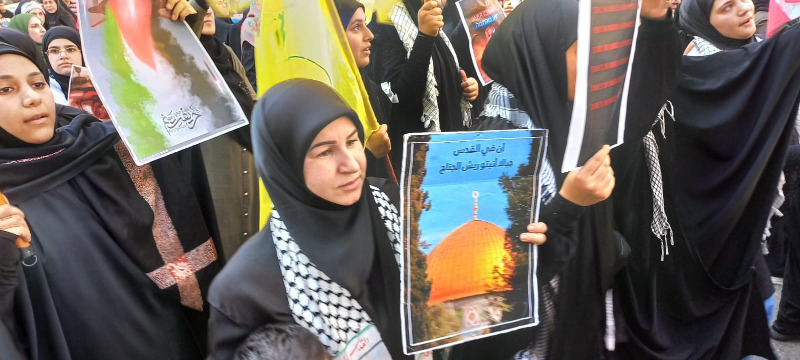 مشاركة حاشدة لقطاع صيدا في "الحزب" بمسيرة الغضب لغزة في صيدا