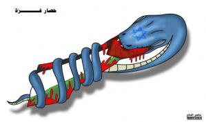حصار غزة .. كاريكاتير ماهر الحاج