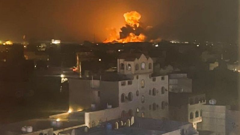 شهيدان وجرحى من المدنيين جراء عدوان جوي أميركي - بريطاني على عدة مناطق في اليمن