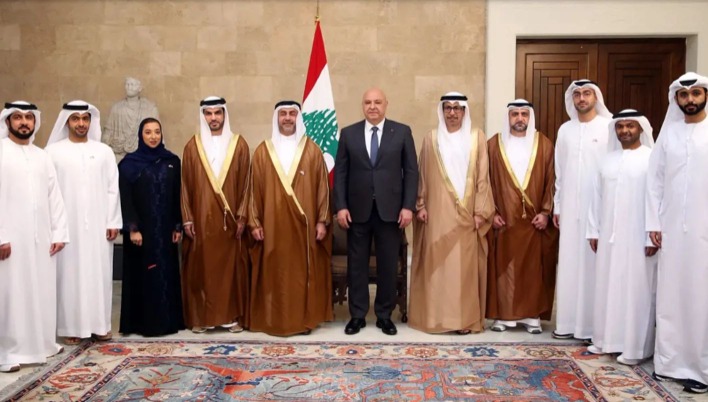 الرئيس عون يشكر بن زايد:  زيارة البعثة تجسيد لنتائج القمة اللبنانية-الإماراتية