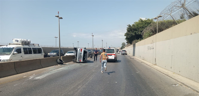 3 جرحى بحادث سير على طريق أنفاق المطار