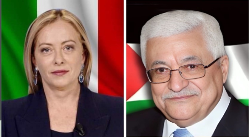 الرئيس عباس يتلقى اتصالا هاتفيا من رئيسة وزراء إيطاليا