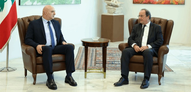 الرئيس عون يستقبل هولاند: العلاقات بين لبنان وفرنسا تاريخية