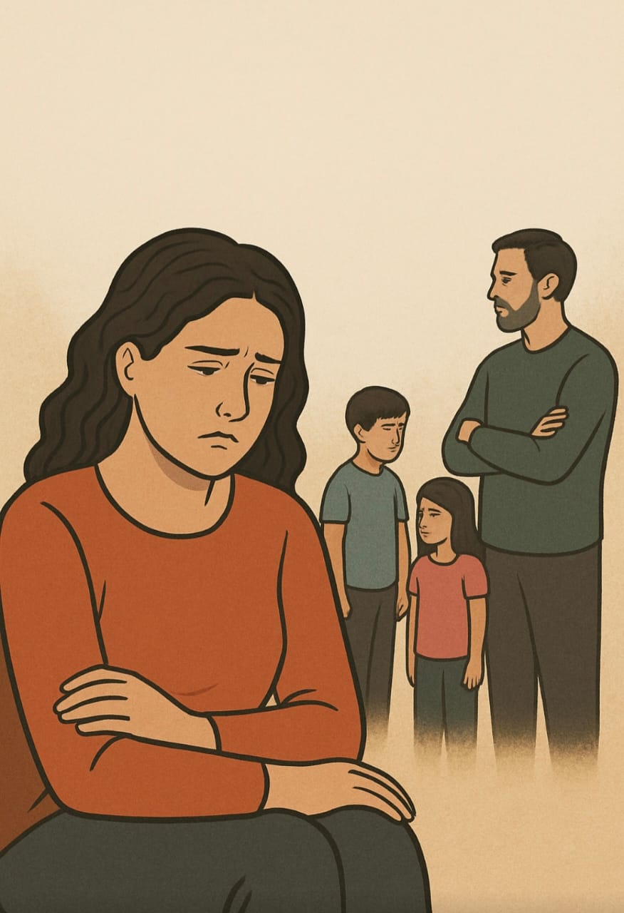 عندما تُجبر المرأة أن تعيش مع زوجها من أجل الأولاد