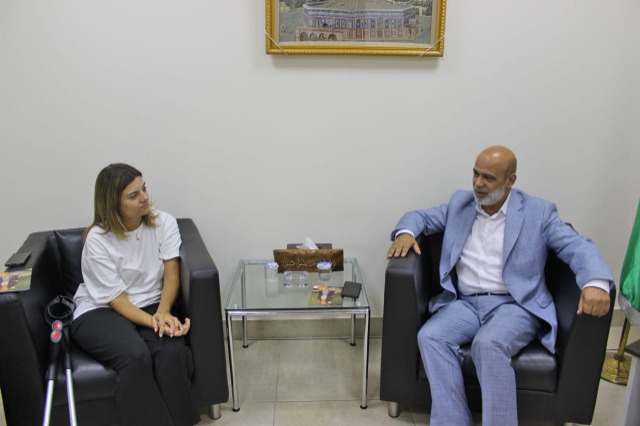د. بسام حمود يستقبل  رئيسة جمعية Uphandicup مزين الصباغ