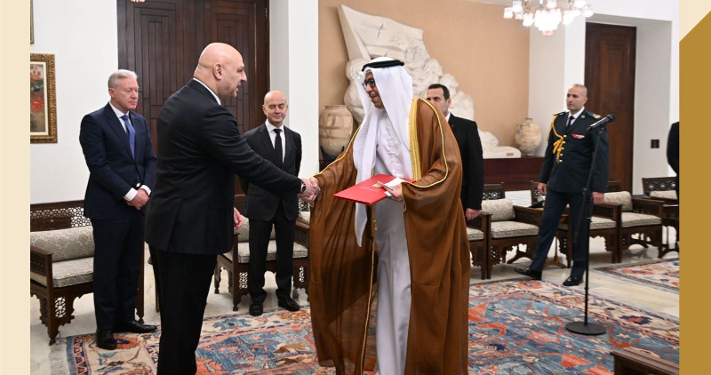 فهد الكعبي قدم أوراق اعتماده للرئيس عون سفيراً لدولة الامارات في لبنان: حرص على دعم أواصر الصداقة