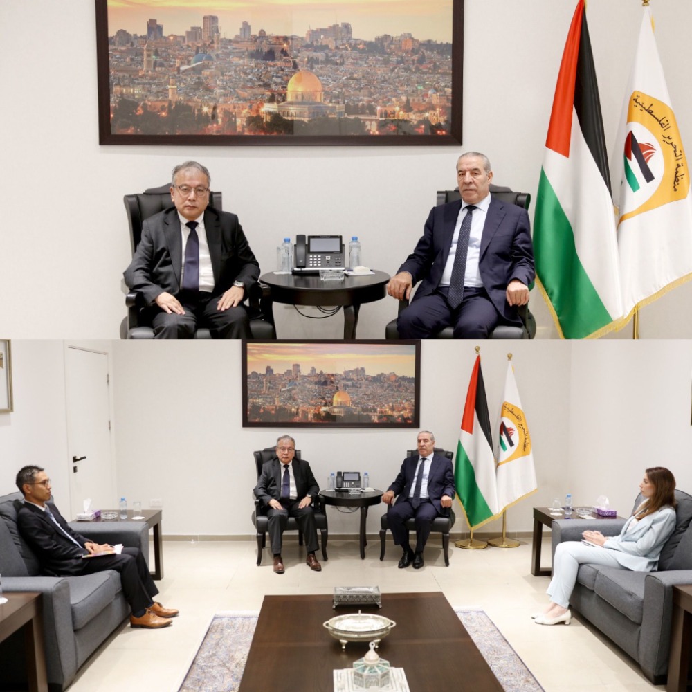 الشيخ يبحث الأوضاع الإنسانية والسياسية مع السفير الياباني في فلسطين