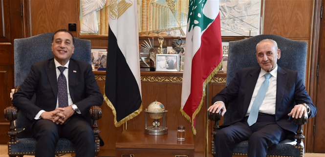 الأوضاع العامة بين الرئيس برّي ورئيس الوزراء المصري