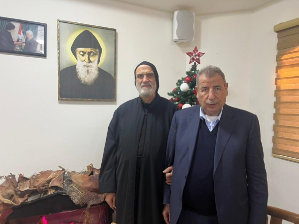 د. خوري يزور كنيسة مار شربل المارونية في بيت لحم ويُهنئ بعيد الميلاد ورأس السنة