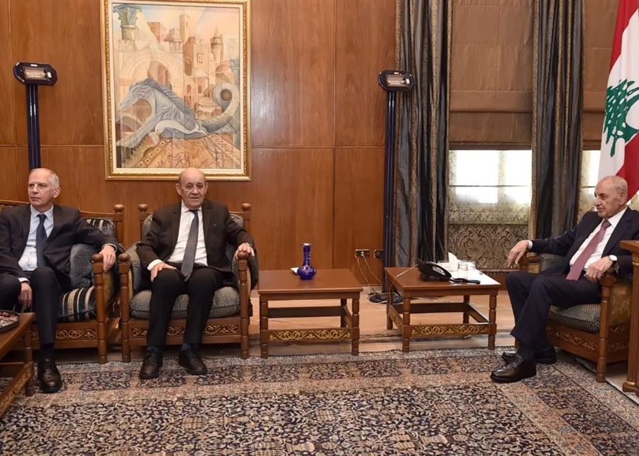 الرئيس بري يستقبل لودريان: لبنان إلتزم وملتزم بالقرار 1701