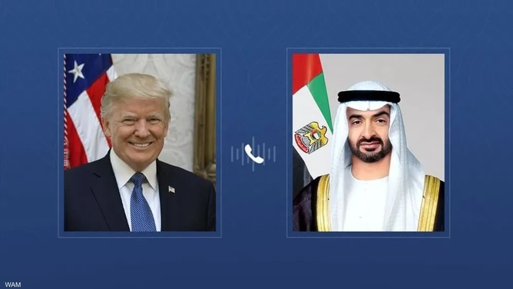 ترامب وبن زايد يبحثان التطورات في المنطقة