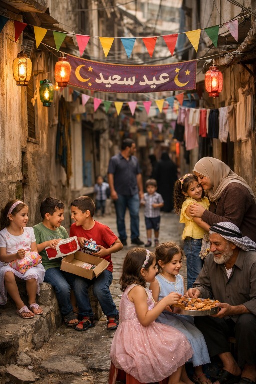 في أزقة المخيمات الضيقة.. تعود أجواء العيد بروحها الدافئة
