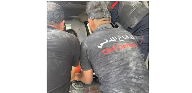 الدفاع المدني يخمِد نيراناً وينقذ 5 جرحى إثر غارة استهدفت صور
