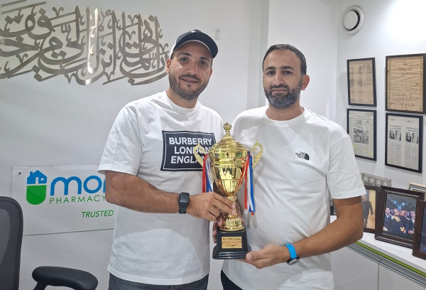 عمر مرجان يستقبل البطل الصيداوي عبد الرحمن نحولي بعد إحرازه المركز الثاني في بطولة لبنان للدراجات الجبلية