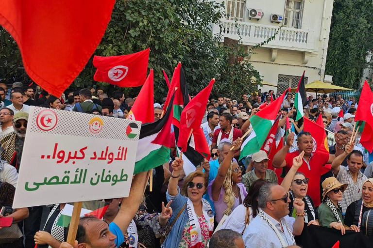 بالفيديو.. مسيرة حاشدة في تونس: "الشعب يريد تحرير فلسطين"