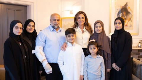 بالصورة - الملكة رانيا تلتقي وائل الدحدوح