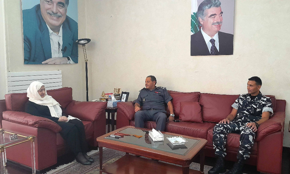 بهية الحريري تستقبل العميد أحمد أبو ضاهر والعقيد وسام باز
