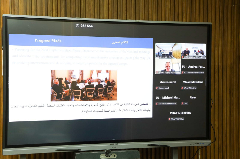 "شؤون اللاجئين" تبحث تطوير خدمات المياه والصرف الصحي في المخيمات الفلسطينية