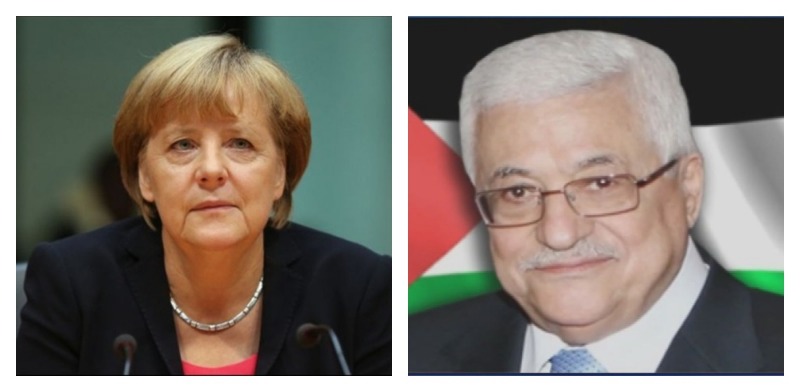 الرئيس محمود عباس يتلقى اتصالا  من ميركل