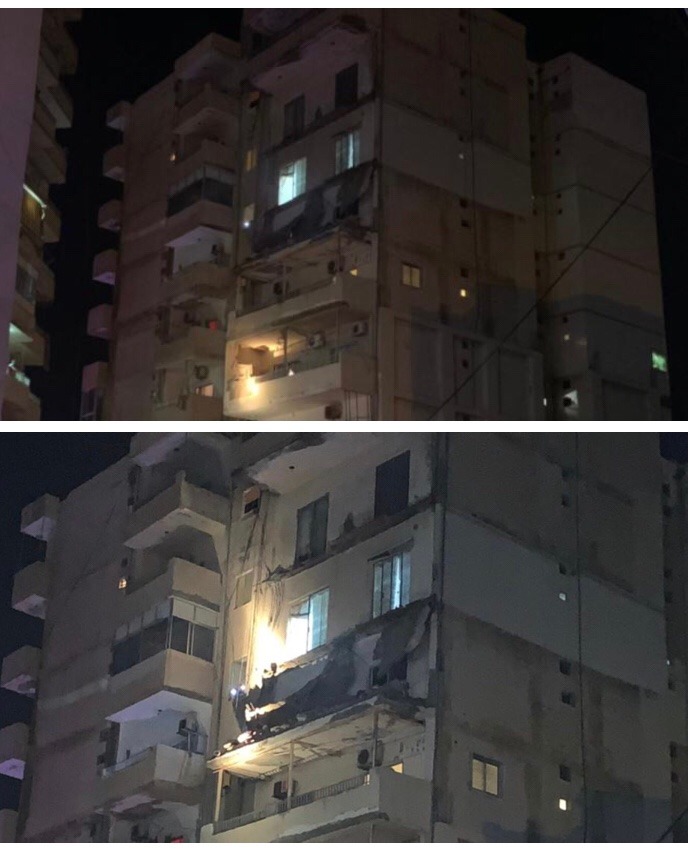 سقوط شرفتين من مبنى سكني في صور… وصوت أنين تحت الركام