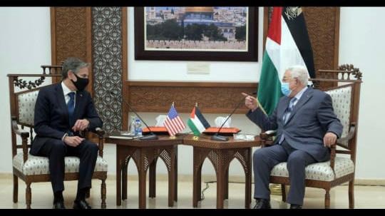 الرئيس الفلسطيني محمود عباس يلتقي بلينكن في رام الله