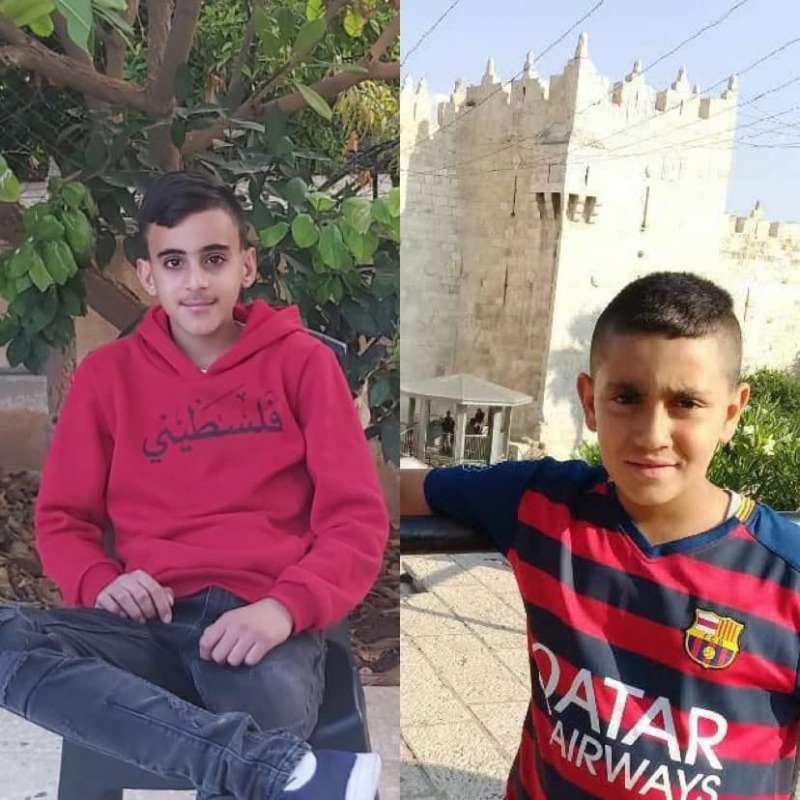 قوات الاحتلال الإسرائيلي تفرج عن الطفلين محمد أنور العباسي وآدم سامر العباسي