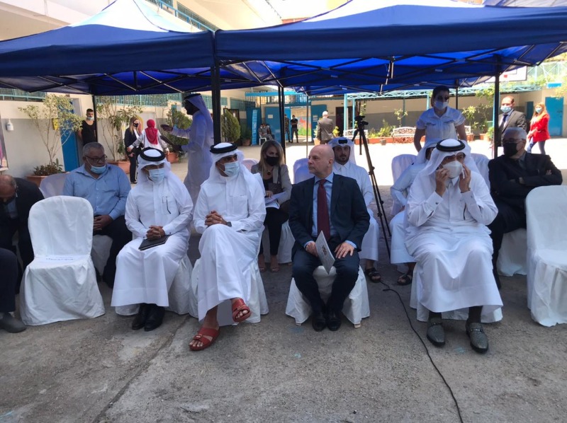 احتفال في مدرسة نابلس بصيدا بمشاركة السفير القطري