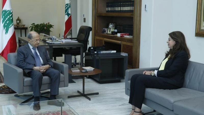 الرئيس عون التقى وزيرة المهجرين في حكومة تصريف الأعمال غادة شريم