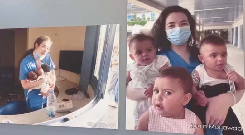 "صار عمرن سنة".. الممرضة باميلا زينون مع الأطفال الذين أنقذتهم يوم انفجار مرفأ بيروت