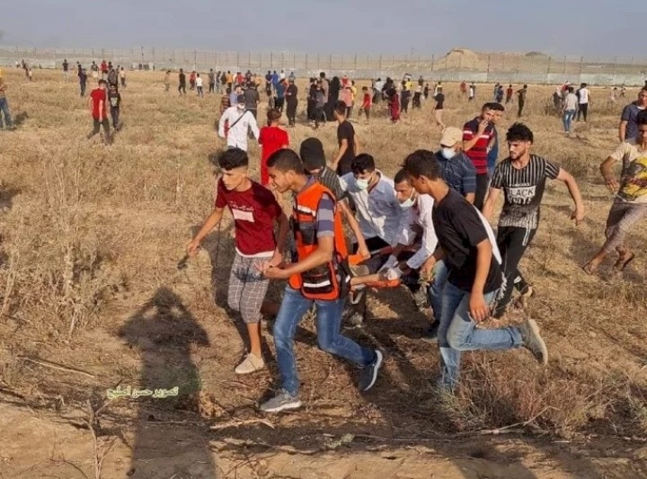 إصابات خلال قمع الاحتلال مسيرة سلمية شرق غزة
