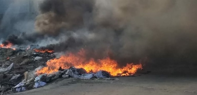 حريق قرب معمل فرز النفايات في صيدا