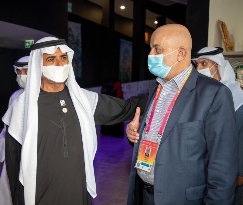 ‏السفير يونس يستقبل الشيخ نهيان في جناح دولة فلسطين في "معرض إكبسو 2020 دبي"