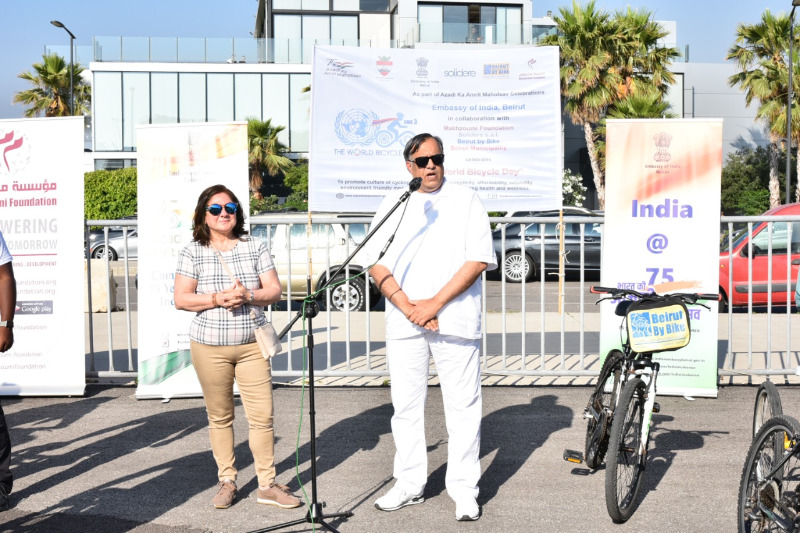 احتفال السفارة الهندية في بيروت باليوم العالمي للدراجات الهوائية