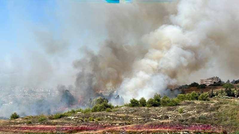 حريق كبير في خراج بلدة مغدوشة