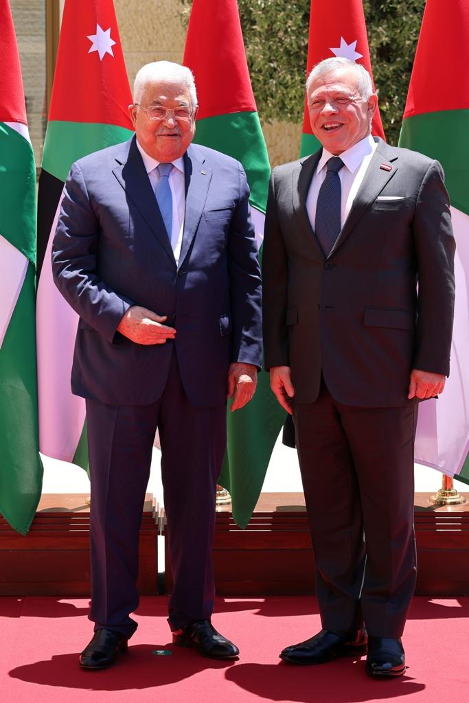 الرئيس عباس والملك عبدالله الثاني استعرضا آخر التطورات المتعلقة بالقضية الفلسطينية