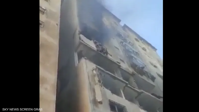 بالفيديو: لاستهداف الشقة في برج فلسطين وسط مدينة غزة