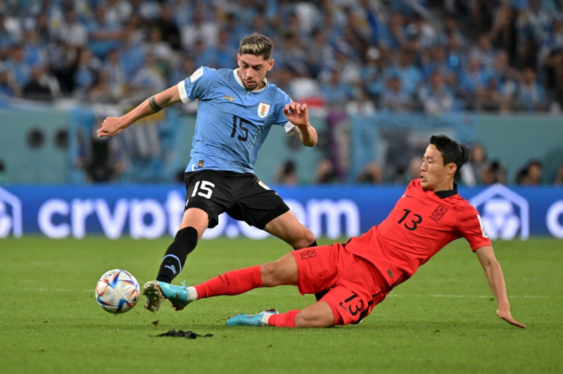 انتهاء مباراة الأوروغواي وكوريا الجنوبية بالتعادل السلبي