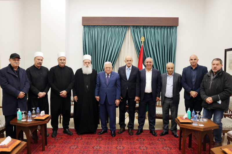 الرئيس عباس يستقبل الزعيم الروحي للطائفة المعروفية الدرزية الشيخ موفق طريف