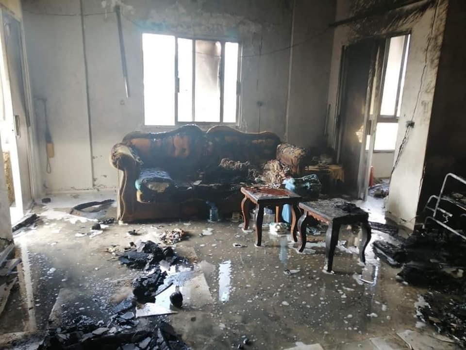 بالصور: وفاة امرأة جراء حريق شقة في النبطية...