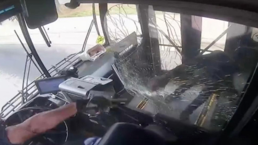 بالفيديو.. مواجهة مخيفة بالمسدسات بين راكب حافلة وسائقها!