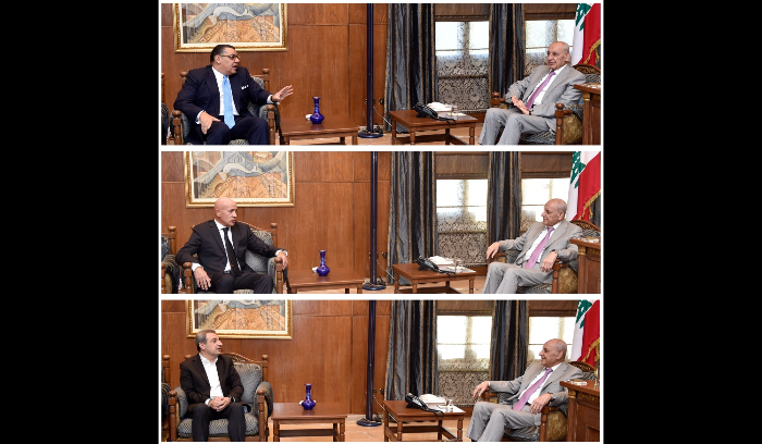 الرئيس بري استقبل السفيرين المصري والارجنتيني وعرض الأوضاع مع ابو فاعور
