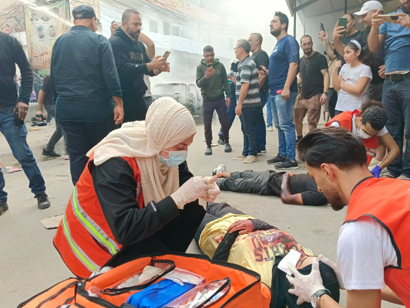"وحدة الاسعاف والطوارئ" و"مستشفى صفد" تشاركان  بالمناورة الحية في مخيم البداوي