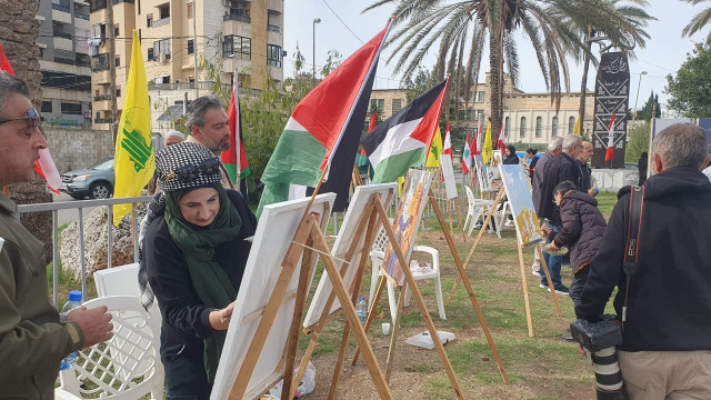 التعبئة التربوية لـ"الحزب" نظمت مرسما فنيا في صيدا دعما للمقاومة الفلسطينية