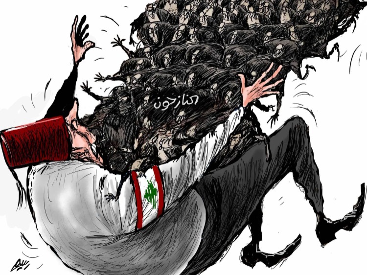 النازحون - كاريكاتير أمجد رسمي