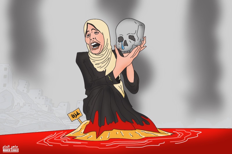غزة الوجع .. كاريكاتير ماهر الحاج